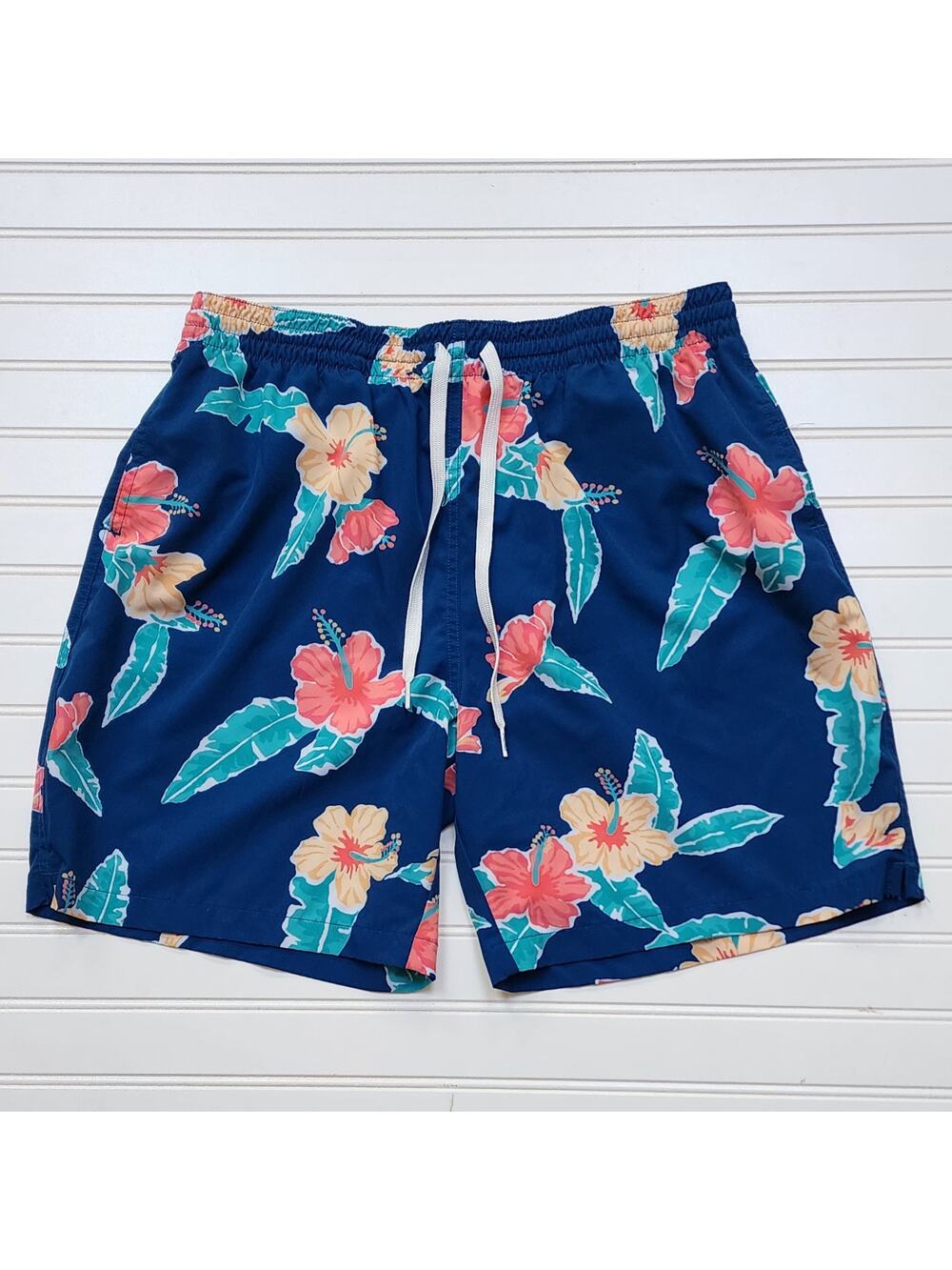 Chubbies Men's The Floral Reefs Classic 7" Swim Trunks Size XL Blue